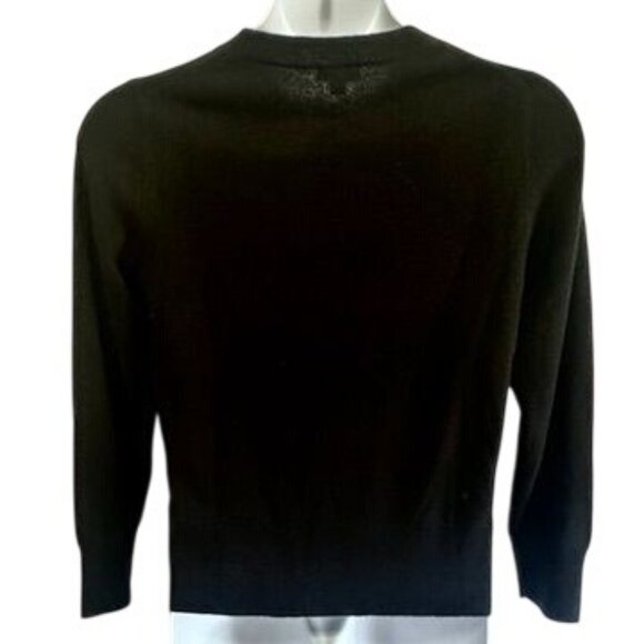 J CREW Black Cashmere Classic-fit Crewneck Sweater Black Size M Style #BA400 - Picture 5 of 10